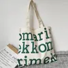 Umhängetaschen Frauen Alphabet Canvas weiblicher Gelegenheitsbrief bedruckt Tasche Handtaschen große Kapazität Baumwolltuch Einkaufsschule Schultasche