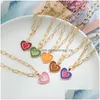 Colliers pendants Collier de coeur Colorf vintage