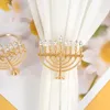 Decoração de festa 1pc judeu hanukkah castlestick dourado anel de guardana