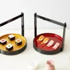 Dijkartikelen sets winkelmand handheld bord sushi display containers rond Japanse lade plastic serveerbakken