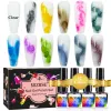 Gel Mizhse 6/12pcs/Set Gel Nagel Polish Set Blooming Watercolor Ink Flowers Semi Permanent Email Varnish Nagell Pool voor nagels kunst