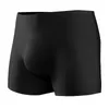 Cuecas finas shorts longos roupas íntimas de roupa de baixo masculina de seda esportiva fit slim slim com alta elasticidade de cor sólida