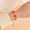 High Quality Luxury of Vancef version Lucky Clover Five Flower Bracelet Japanese and Korean Titanium Steel Vacuum Electroplated Jewelry with logo
