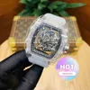 Bekijk Fashion Men and Women Kijkt mechanisch coole pols horloges tv -fabrieks designer Mens Persoonlijkheid mode transparant kristal holle tape Tide Wine Barrel y