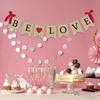 Décoration de fête Banner de la Saint-Valentin Happy Valentines Be Love Burlap pour l'anniversaire de fiançailles de mariage d'anniversaire