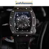 Designer Watch Mechanical Movement Orologio Cinta di gomma Ceramic Ceramic Waterproof RM055 Multifunctional Macchina in fibra di carbonio UEL0