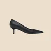 Chaussures habillées noir 5cm authentique en daim haut talons mi-talons travail professionnel top femmes single petit cuir va avec tout