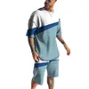 Mens popular estilo de praia casual de praia 3D conjunto de manga curta T-shirt impresso