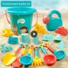 18pc Outdoor Childrens Beach Toys Safety Beach Bucket Shovel Set Color Game Spielzeug faltbare Sand-Gadgets Sand Set für Kinder im Alter von 1 bis 8 240403