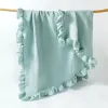 Fall sommar bomull baby filt muslin swaddle crinkle gase ruffle ta emot filt spädbarn barnvagn blöjor baby badhandduk