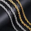 Chains Luxusteel 2/3/4/5 mm Collier de chaîne de corde Acier inoxydable pour femmes hommes jamais fondu imperméable torsion couloir en argent