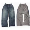 Jeans maschile bmc show stile anteriore e posteriore patchwork jeans pantaloni igienici grigio blu a doppia faccia largo silhouette gamba dritta gambe pantaloni casual