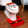 Badmatten 2 Sets Toilettenabdeckung Weihnachtsmatte Teppichschutz nicht gewebter Stoff Sitz Weihnachten Nahtkörper Dekor älter