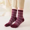 5 pares estilo algodão grosso de cinco dedos para mulheres Lady Lady Autumn Winter Toe dedo Harajuku Retro Fashion Sock 240408