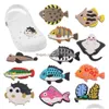 Acessórios para peças de sapatos MOQ 20pcs PVC Deep Sea Fish Charms Sandals Sapatos Decoração Ornamentos de Slipper Drop Deliver