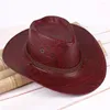 Bérets en cuir cowboy chapeau mode gentleman western chapeaux de soleil d'été capes chevaliers jazz hommes femmes