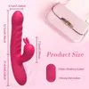 Rabbit tryckande vibrator för kvinnor klitoris stimulator teleskopisk vaginal massager kvinnlig dildo sexleksaker vuxna varor 240403