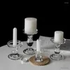 Candle Holders Nordic Miniature Home Decor Table Centerpiece Candlelit Dinner Glass Candlestick Holder Accessories Room Crafts