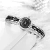 2023 Sinobi 2022New Women Watches Flower Stampa Diamond Black/White Small Dial elegante Giappone importato Bracciale in quarzo Orologi Ladies Watch