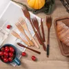 Forks Japanese Wooden Fork Household Tableware Restaurant Dessert Salad Table Decoration & Accessories Palillos De Fruta Para