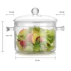 Tigelas tigela de salada de vidro com tampa alta de borossilicato resistente à mesa doméstica resistente ao calor