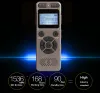 SPELARE GRÅ SECRED Digital Audio Voice Recorder 8 GB 16GB 32GB Professional Portable Recorder Mp3 för affärsstöd upp till 64G TF -kort