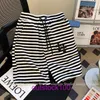 Mens shorts Classic niche ins print mens and womens Black white striped for womens 2024 new summer cross high waisted loose casual straight leg Have Original Logo