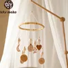 Baby Rammle Toys 612 maanden Bamboo houten hand geweven mobiel geboren muziek doos bed Bed Bell Hanging Holder Bracket baby Crib 240408