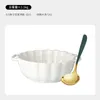 Bowls Nordic Soup Bowl Household Flower-shaped Ceramic Tableware Large Double Handle Petal Fruit Salad Oven Microwave Noodle