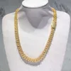 Hip Hop Bling 12mm VVS Moissanite Diamond Iced Out Necklace Sliver Cuban Link Chain