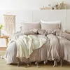 Sängkläder sätter Offworld Luxury Bed Set Quilt Cover Pure Color Simple King-Dise Disvet Home Textiles Without Sheet