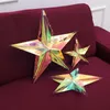 Dekorative Blumen schillernden holographischen hängenden Sterne Ornament Lantern Christmas Party Deccor