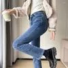 Jeans pour femmes 2024 Pantalon Harem à taille haute hiver