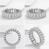 Clusterringen Sterling Sier 925 fl cirkel rechthoekige diamant paar ring koolstof Sil Stone grote paren druppel levering sieraden OTP2V