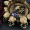 Clusterringen Vintage Punk Skull Gotic Ring Mens Halloween Gothic Black Gold Ring Accessoires Groothandel mode -sieraden R523240408