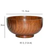 Bowls 1Pcs Japanese Wooden Bowl Natural Thicken Jujube Wood Set Spoon Chopsticks And Box Fruit Salad Noodle Rice Soup