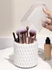 Förvaringslådor Desktop Badrum Dammtät 5 fack Makeup Brush Holder 360 Roterande gåva med Clear Lock Cosmetic Organizer