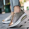 Sapatos casuais para mulheres moda de lantejoulas de lantejoulas de dedão de dedos de dedos de dedos de dedos confortáveis calçados femininos zapatillas de mujer