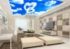 Duvar Kağıtları Özel 3D Tavan Duvar Alanları Duvar Kağıdı Ev Dekoru Resim Aşk Gökyüzü ve Beyaz Bulutlar Oturma Odası İçin Duvar