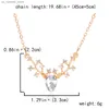 Pendant Necklaces Fashion Exquisite Zircon Elk Necklaces for Women Elegant Clavicle Chain Luxury Crystal Deer Pendant Party Jewelry Christmas GiOVEC