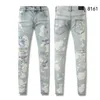 Herren Jeans Designer Jeans AM Jeans 8161 Hochwertige Modes Patchwork Ripped Leggings 28-40