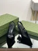 Nieuwe fluwelen Jacquard Weave Putte tenen Slingback Pumps schoenen Stiletto Heels Sandalen 8,5 cm dames hoge hakken sandalen kalf huid luxe designer kleding schoenen met doos