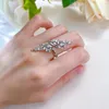 Cluster anneaux S925 Silver Ring Longlong Gold 2024 Instagram Style Diamond Horse Eye Oever Simple Simple