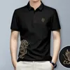 New business lapel short sleeved T-shirt summer thin polo shirt slim fit for middle-aged and young men trendy T-shirt