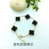 VAC bracelet Instagram Lucky Clover New Necklace Bracelet Double sided Light Luxury Fading Gold Handicraft Simple and Versatile High end