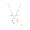 Colliers pendants Dorapang 100 925 Collier sier-sterling coeur en forme de soleil croix couronne chaîne de larmes rose or d'origine femme bijou dhy3i