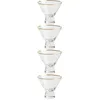 Tasses jetables Paies 4x Clear Dessert Cup Decorative Sweets Verre Apétissant Crystal Ice Cream