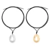 Pendant Necklaces Women's Metal Oval Necklace Hollow Circle Neckchain Elegant Jewelry