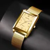 Inne zegarki 2023 Najlepsze marka męskie zegarek luksusowy kwadratowy kwarc Watch Waterproof Calendar Silver Gold Mens Watch ELOOJ HOMBREL240403