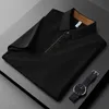 Policella leggera Luxury Silk Slippery Slitta a maniche corte Mens T-shirt di fascia alta Business Summer Color Shirt 240402